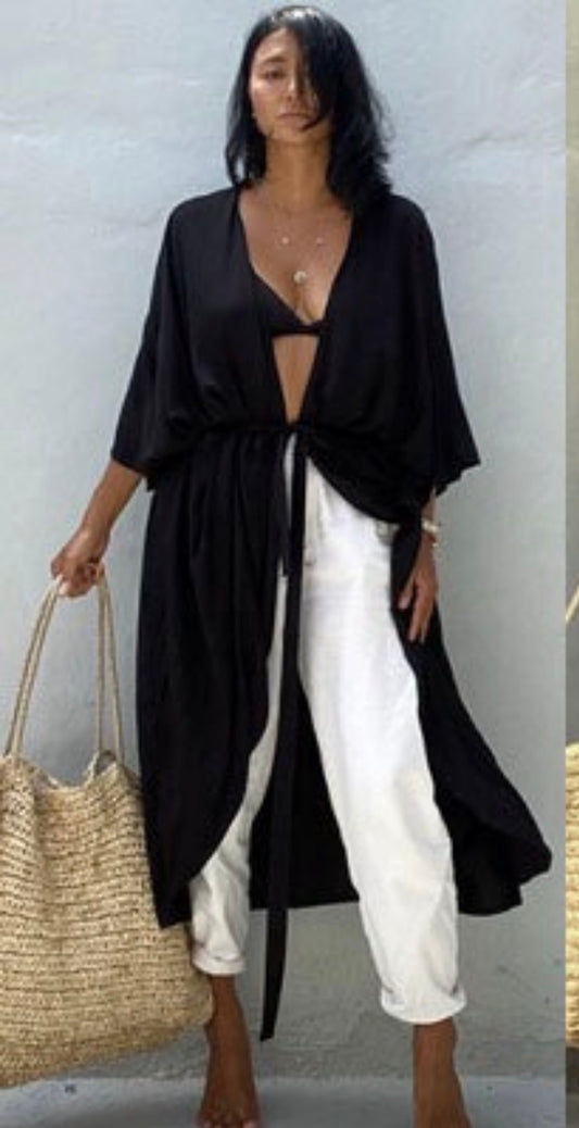 Kim Noir Goddess Robe- Versatile beach & day wear cover-up