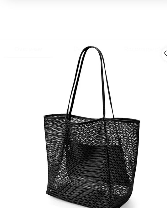 The Material Girl Beach Tote- Black